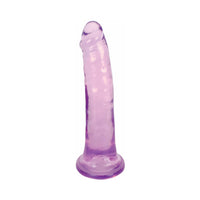 Curve Toys Lollicock Slim Stick 8 in. Dildo with Suction Cup Grape Ice