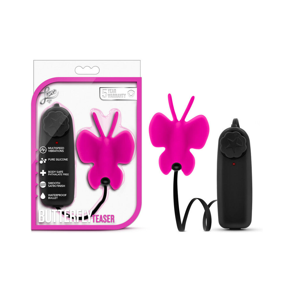 Blush Luxe Butterfly Teaser Remote-Controlled Silicone Mini Vibrator Fuchsia