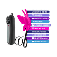 Blush Luxe Butterfly Teaser Remote-Controlled Silicone Mini Vibrator Fuchsia