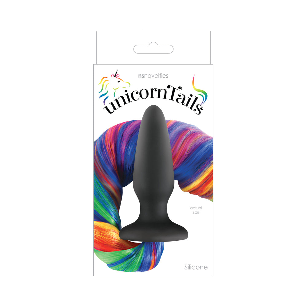 Unicorn Tails Anal Plug Black/Rainbow