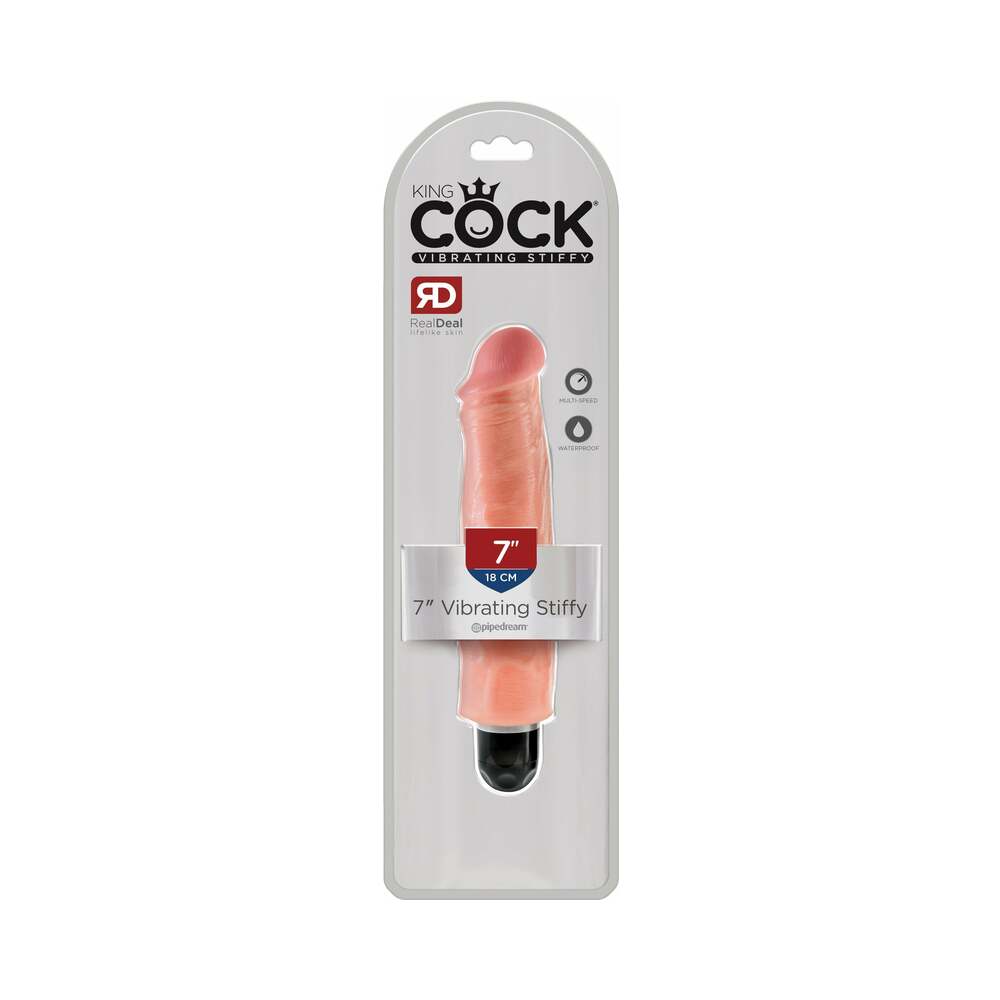 Pipedream King Cock 7 in. Vibrating Stiffy Realistic Dildo Beige