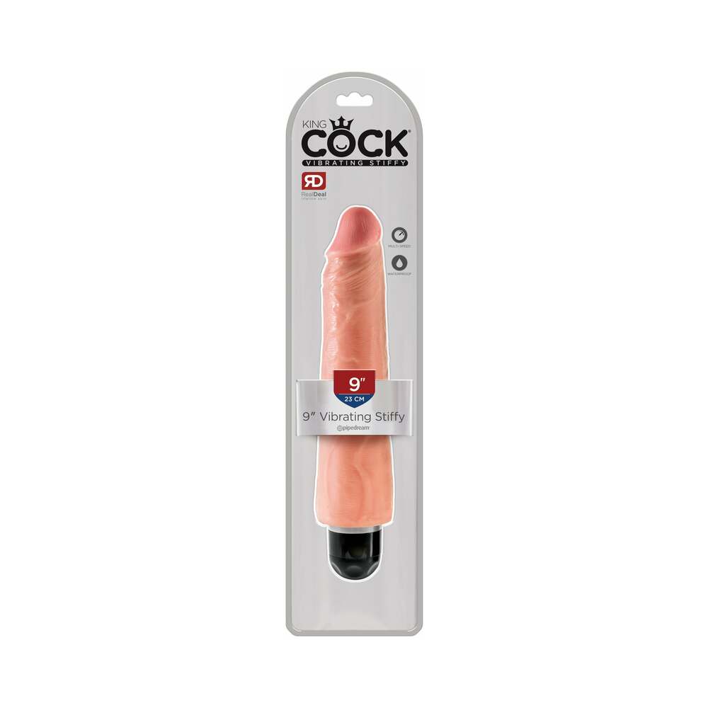 Pipedream King Cock 9 in. Vibrating Stiffy Realistic Dildo Beige