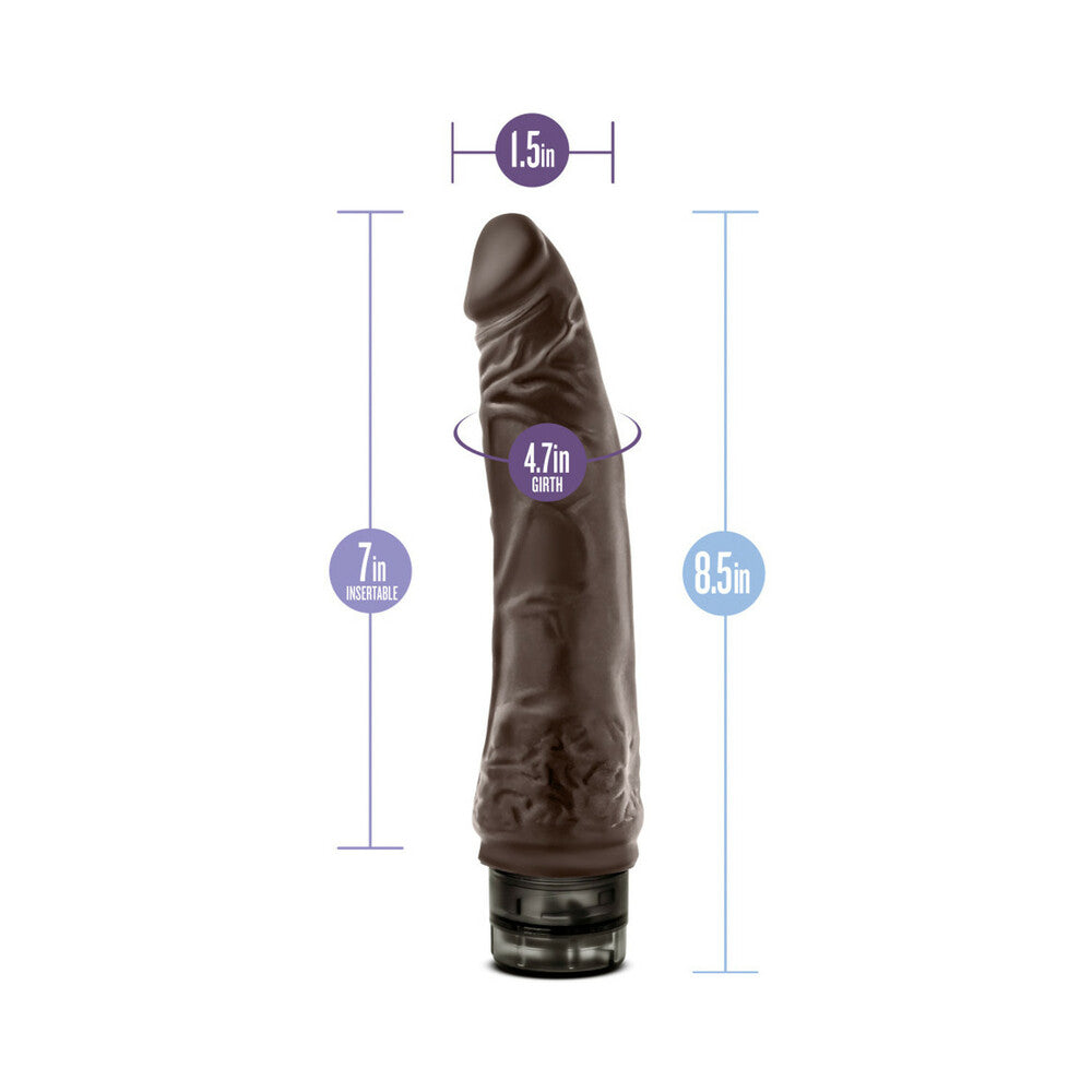 Blush Dr. Skin Vibe 7 Realistic 8.5 in. Vibrating Dildo Brown