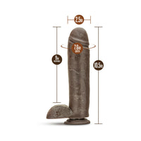 Blush Dr. Skin Mr. Mister Realistic 10.5 in. Dildo with Balls & Suction Cup Brown