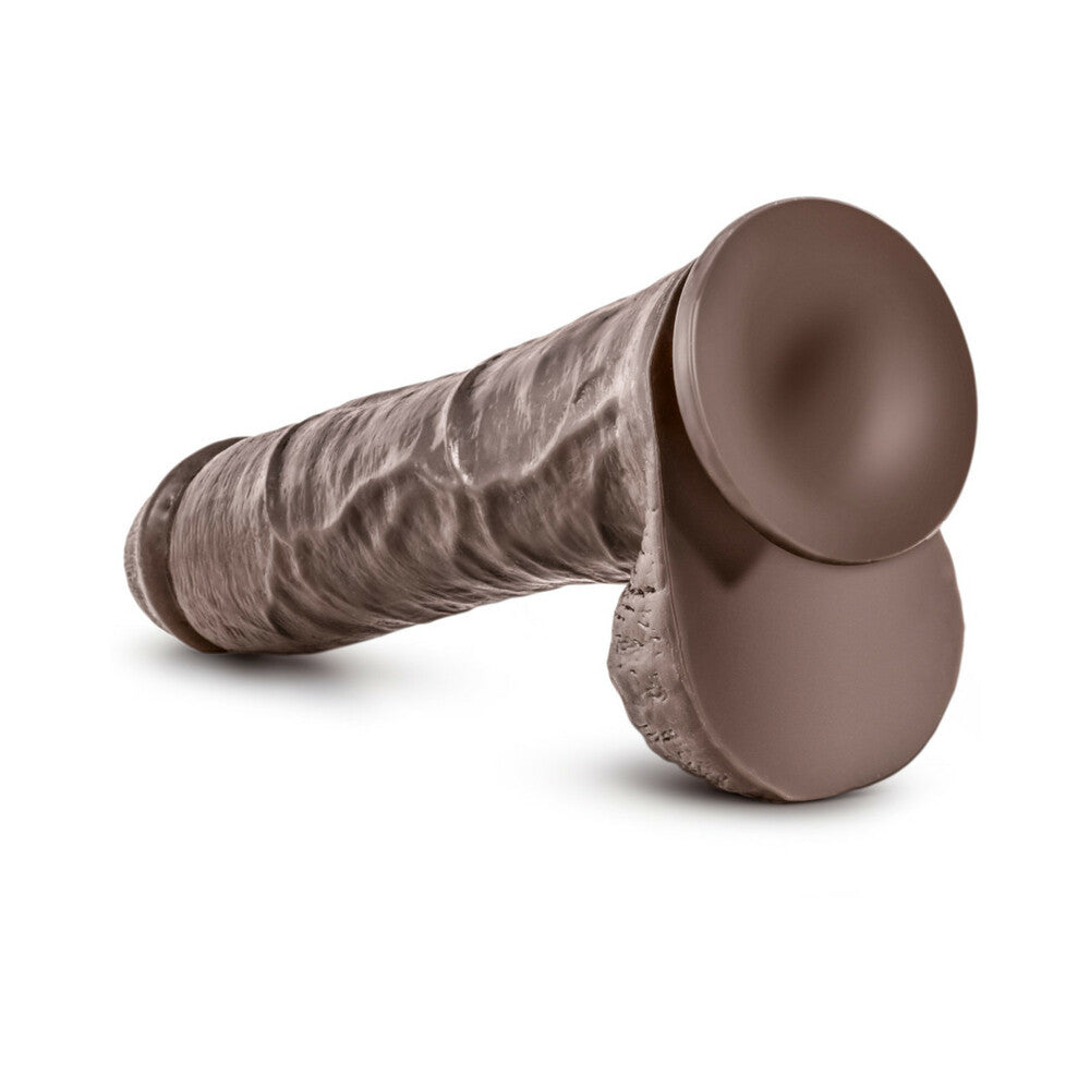 Blush Dr. Skin Mr. Savage Realistic 11.5 in. Dildo with Balls & Suction Cup Brown