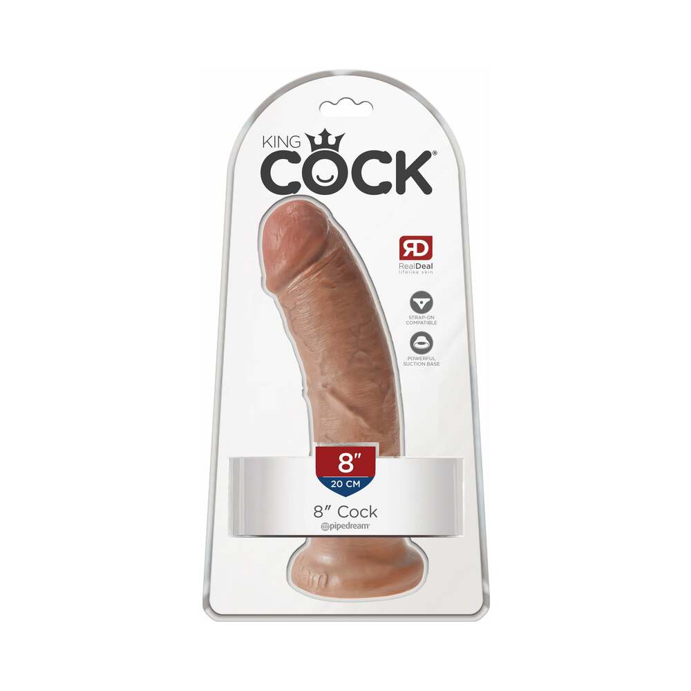 Pipedream King Cock 8 in. Cock Realistic Dildo With Suction Cup Tan