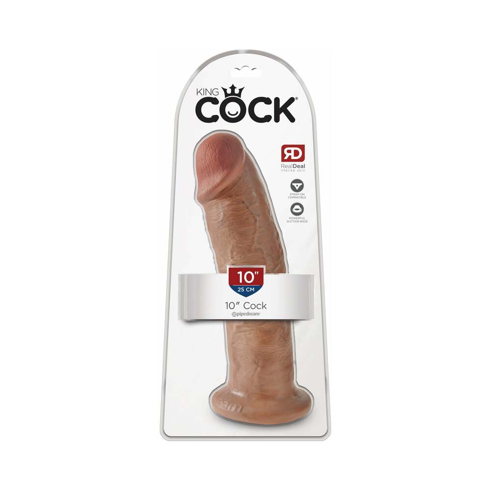 Pipedream King Cock 10 in. Cock Realistic Dildo With Suction Cup Tan