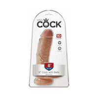 Pipedream King Cock 8 in. Cock With Balls Realistic Suction Cup Dildo Tan