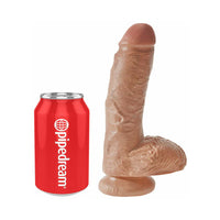 Pipedream King Cock 8 in. Cock With Balls Realistic Suction Cup Dildo Tan