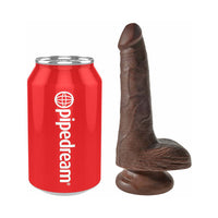 Pipedream King Cock 6 in. Cock With Balls Realistic Suction Cup Dildo Brown