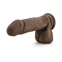 Blush Au Naturel 8 in. Posable Dual Density Dildo with Balls & Suction Cup Brown