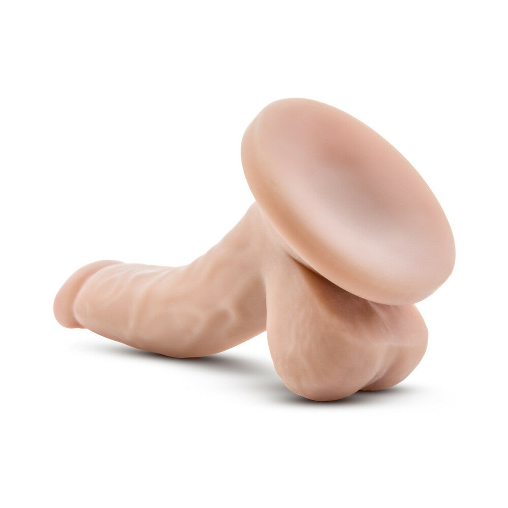 Blush Dr. Skin Mini Realistic 4 in. Dildo with Balls & Suction Cup Beige