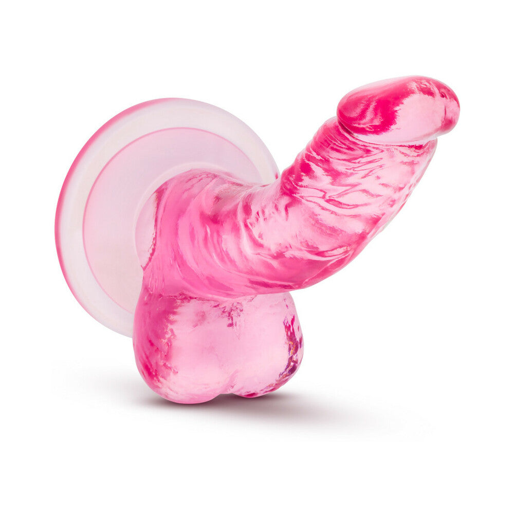 Blush Naturally Yours 4 in. Mini Cock Realistic Dildo with Balls & Suction Cup Pink