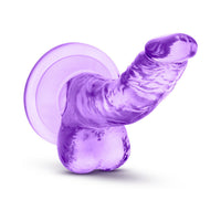 Blush Naturally Yours 4 in. Mini Cock Realistic Dildo with Balls & Suction Cup Purple