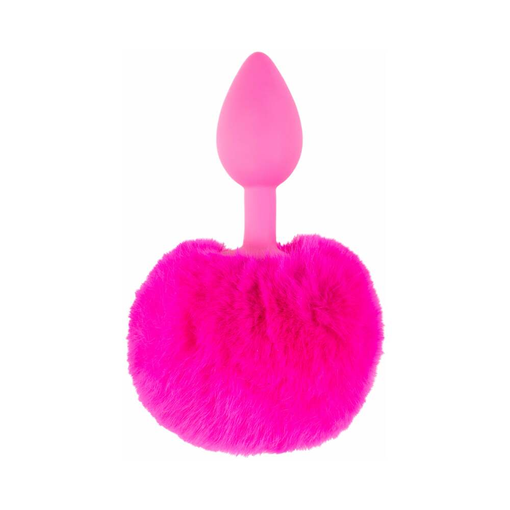 Pipedream Neon Bunny Tail Silicone Anal Plug Pink