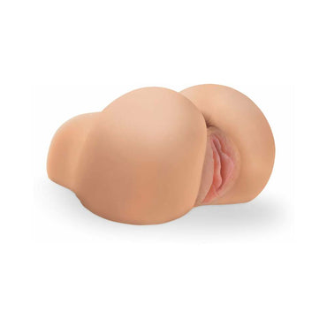 PDX Dirty Talk Interactive Mini Fuck Me Silly Rechargeable Vibrating Dual-Entry Masturbator Beige