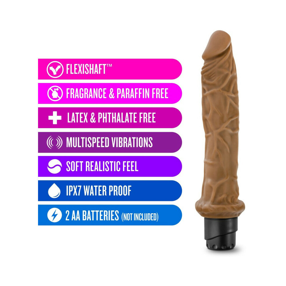 Blush Dr. Skin Vibe 8 Realistic 9.75 in. Vibrating Dildo Tan