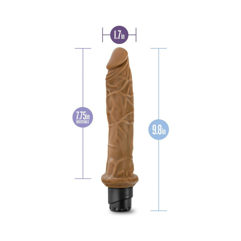 Blush Dr. Skin Vibe 8 Realistic 9.75 in. Vibrating Dildo Tan