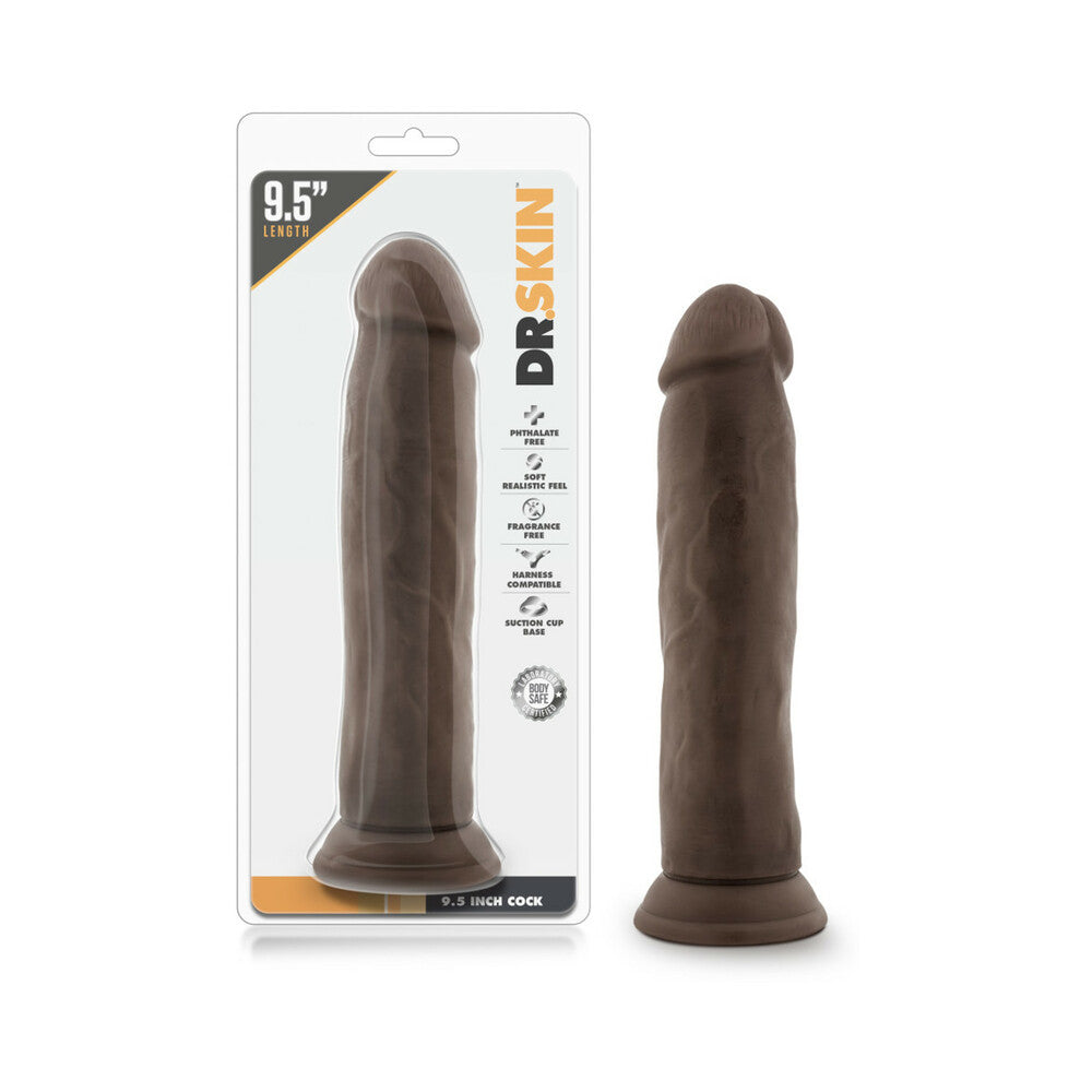 Blush Dr. Skin Realistic 9.5 in. Dildo with Suction Cup Brown