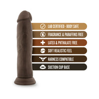 Blush Dr. Skin Realistic 9.5 in. Dildo with Suction Cup Brown