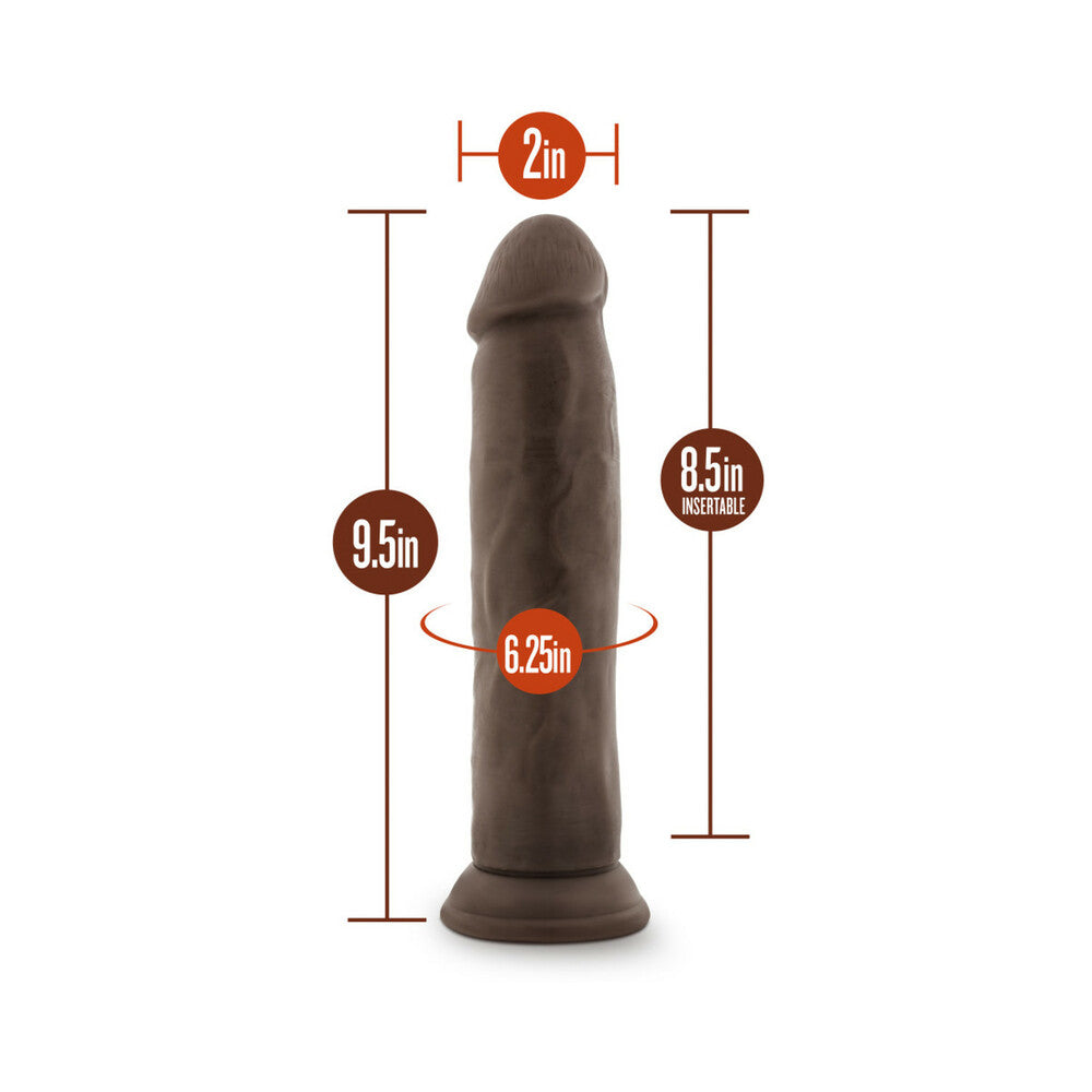 Blush Dr. Skin Realistic 9.5 in. Dildo with Suction Cup Brown