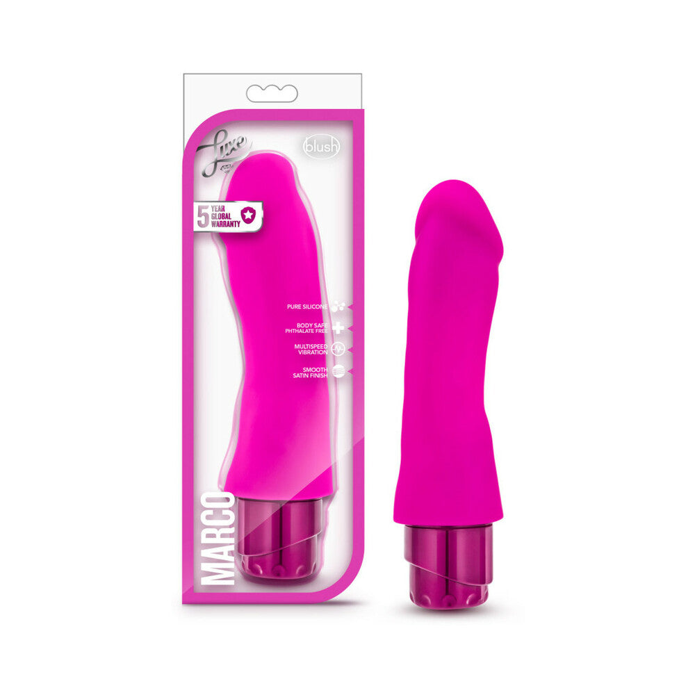 Blush Luxe Marco 7.75 in. Silicone Vibrating Dildo Pink