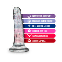 Blush Naturally Yours 5.5 in. Glitter Dong Realistic Dildo with Suction Cup Sparkling Clear