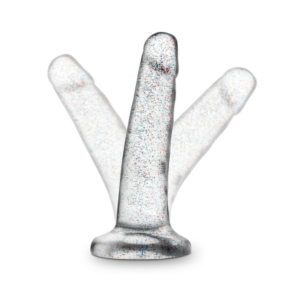 Blush Naturally Yours 5.5 in. Glitter Dong Realistic Dildo with Suction Cup Sparkling Clear