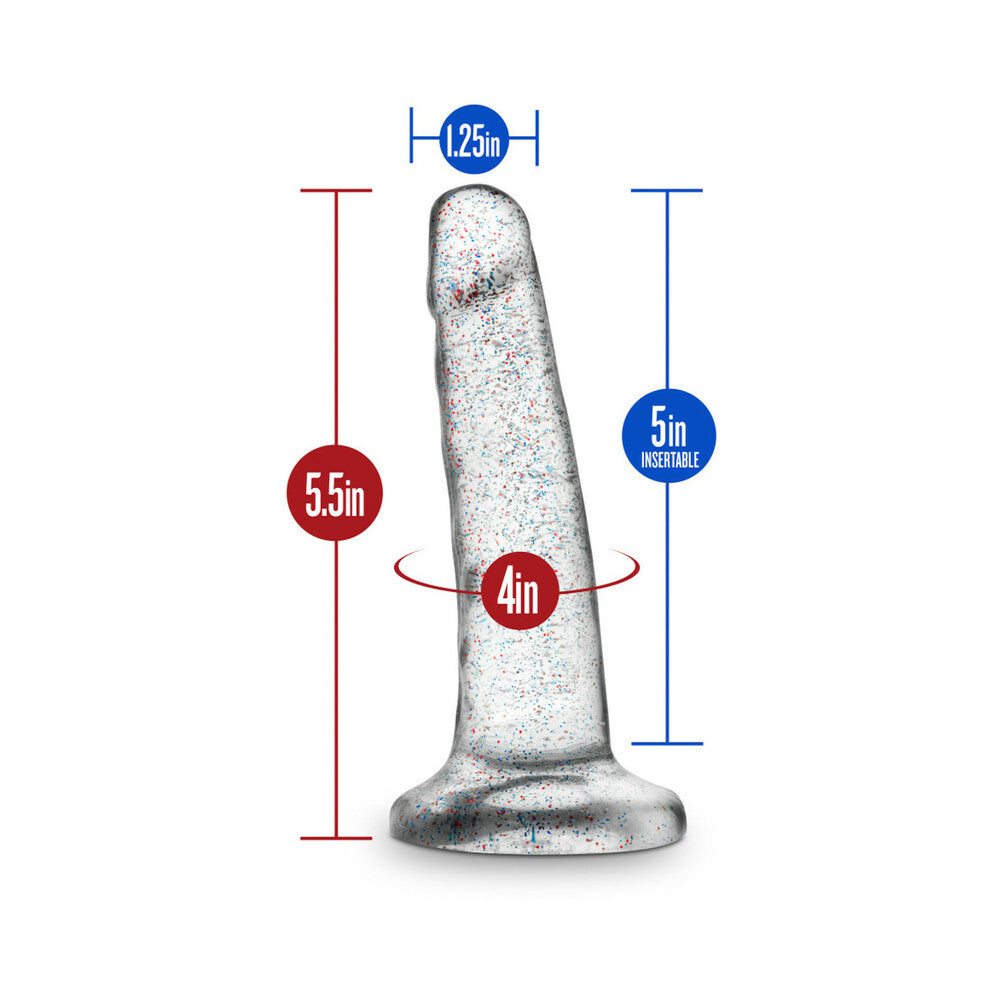 Blush Naturally Yours 5.5 in. Glitter Dong Realistic Dildo with Suction Cup Sparkling Clear