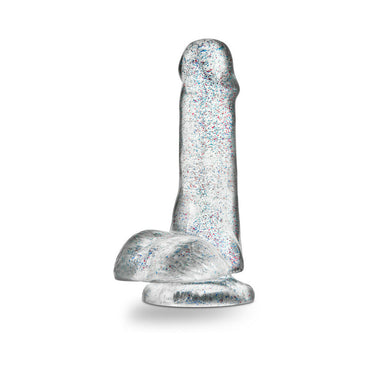 Blush Naturally Yours 6 in. Glitter Cock Realistic Dildo with Balls & Suction Cup Sparkling Clear