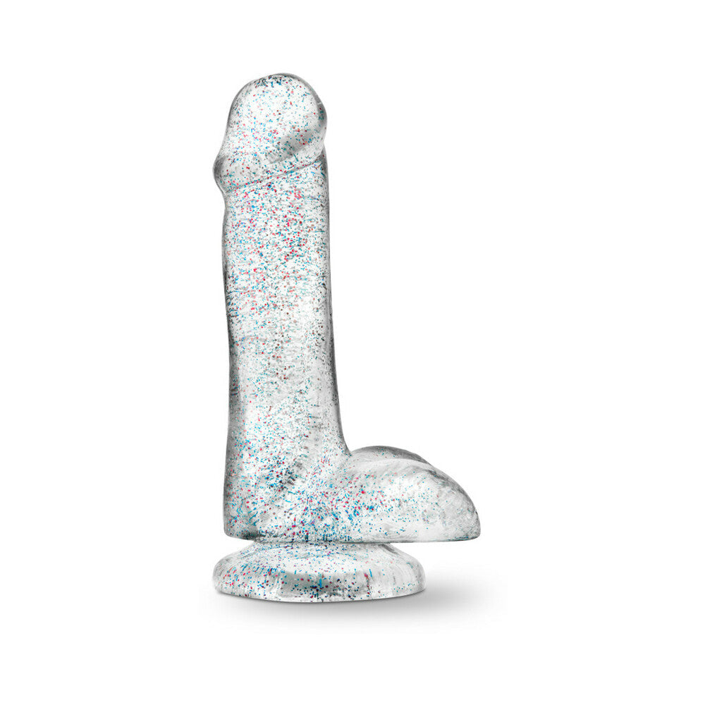 Blush Naturally Yours 6 in. Glitter Cock Realistic Dildo with Balls & Suction Cup Sparkling Clear