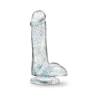 Blush Naturally Yours 6 in. Glitter Cock Realistic Dildo with Balls & Suction Cup Sparkling Clear