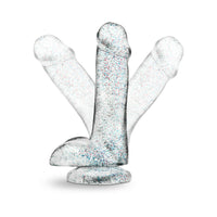 Blush Naturally Yours 6 in. Glitter Cock Realistic Dildo with Balls & Suction Cup Sparkling Clear