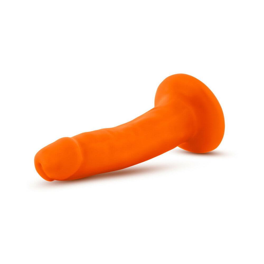 Blush Neo 6 in. Dual Density Dildo with Suction Cup Neon Orange