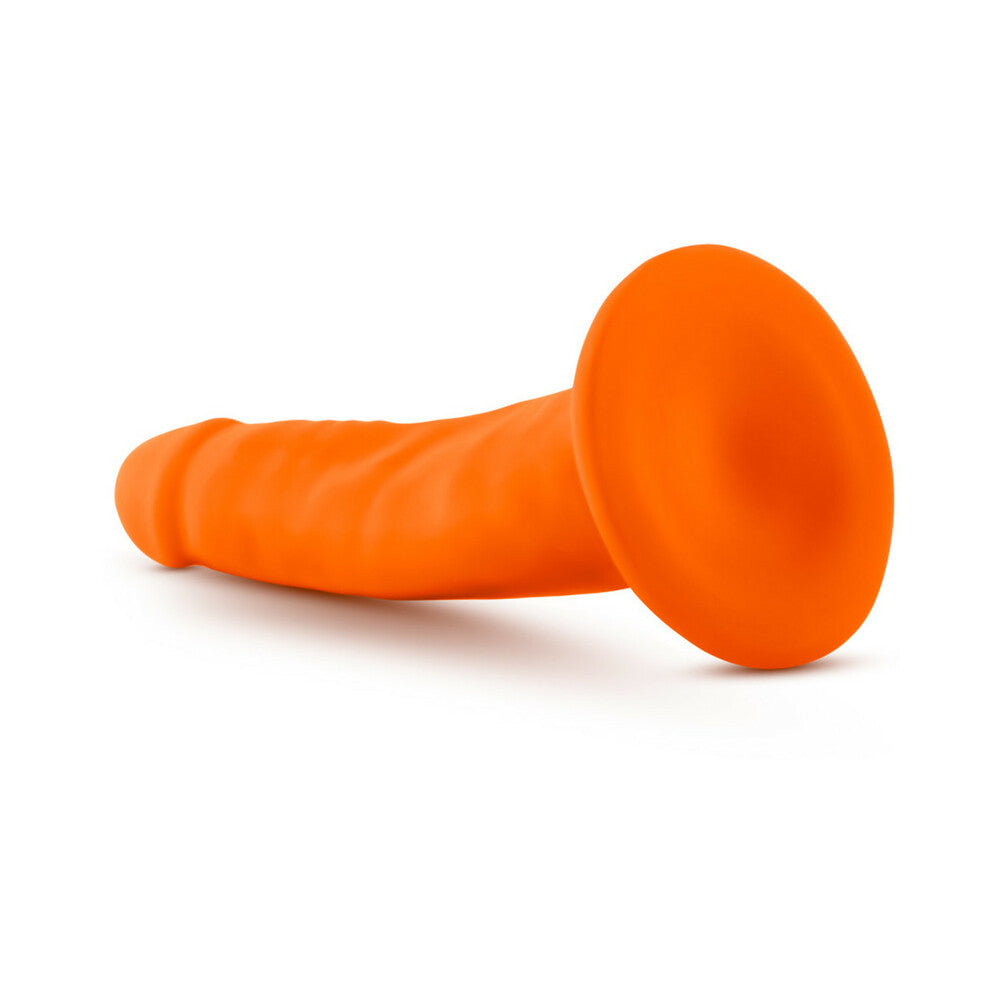 Blush Neo 6 in. Dual Density Dildo with Suction Cup Neon Orange