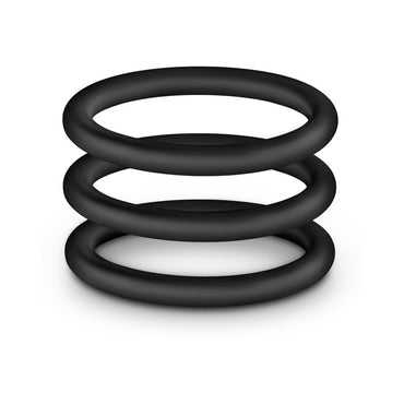 Blush Performance VS3 Pure Premium Silicone Cockrings 3-Pack Large Black