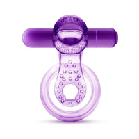 Blush Play with Me Lick It Vibrating Double Strap Cockring Purple