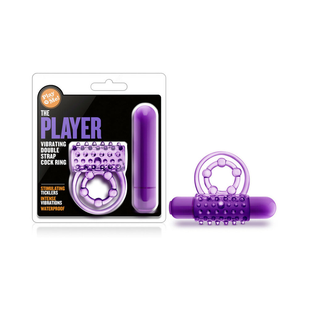 Blush Play with Me The Player Vibrating Double Strap Cockring Purple