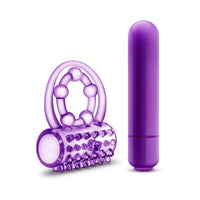 Blush Play with Me The Player Vibrating Double Strap Cockring Purple