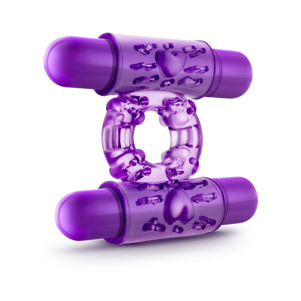 Blush Play with Me Double Play Dual Vibrating Cockring Purple