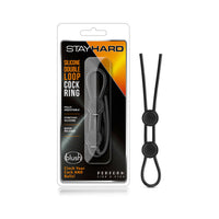 Blush Stay Hard Silicone Double Loop Lasso/Bolo Cockring Black