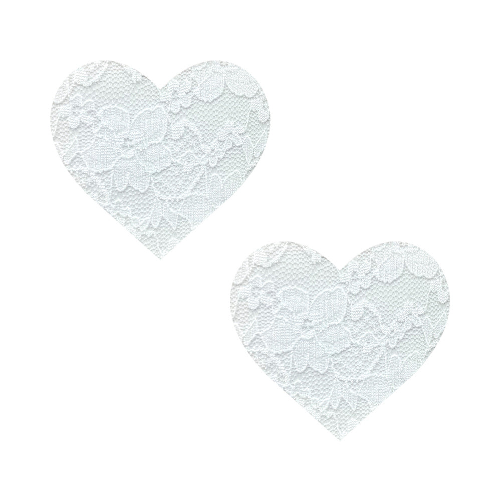 Neva Nude Pasty Heart  Lace White