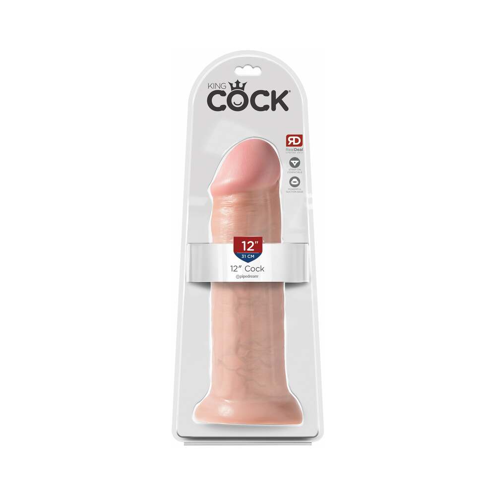 Pipedream King Cock 12 in. Cock Realistic Dildo With Suction Cup Beige