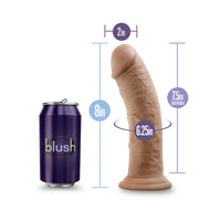 Blush Au Naturel 8 in. Posable Dual Density Dildo with Suction Cup Tan