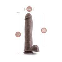 Blush Au Naturel Big John 11.5 in. Posable Dual Density Dildo with Balls & Suction Cup Brown