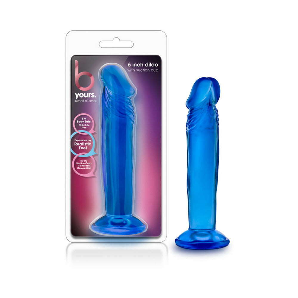 Blush B Yours Sweet n' Small 6 in. Dildo with Suction Cup Blue