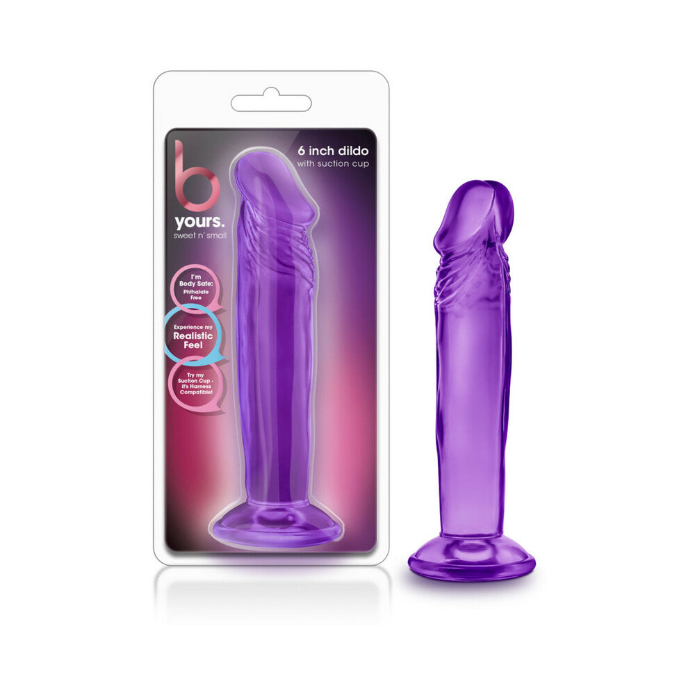 Blush B Yours Sweet n' Small 6 in. Dildo with Suction Cup Purple