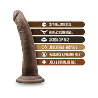 Blush Dr. Skin Realistic 7 in. Dildo with Suction Cup Brown