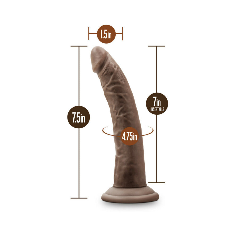 Blush Dr. Skin Realistic 7 in. Dildo with Suction Cup Brown