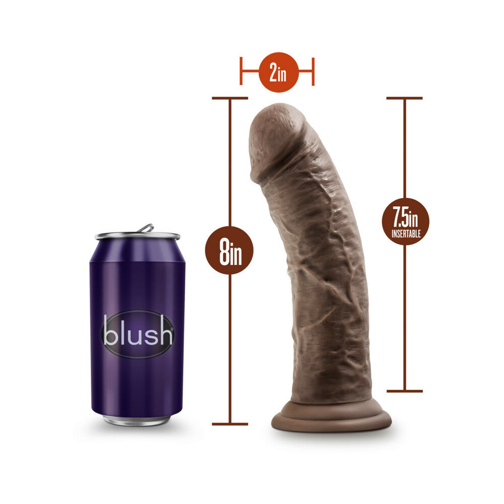 Blush Dr. Skin Realistic 8 in. Dildo with Suction Cup Brown